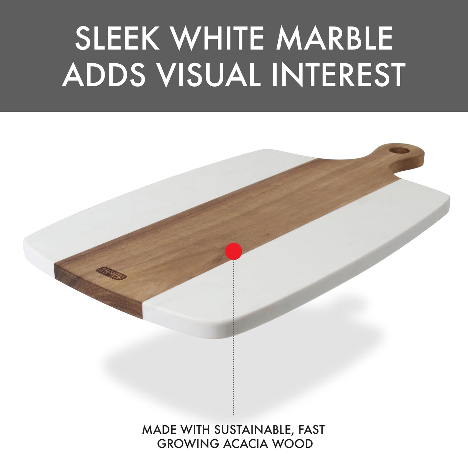 Amazon.com | Dexas White Marble and Acacia Wood Charcuterie Board